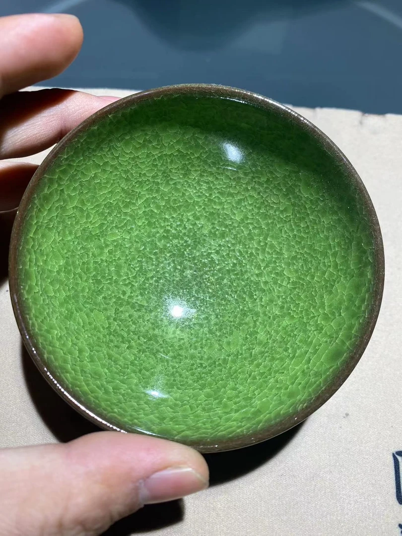 【闪购商品】帝王绿冰裂主人杯手工B