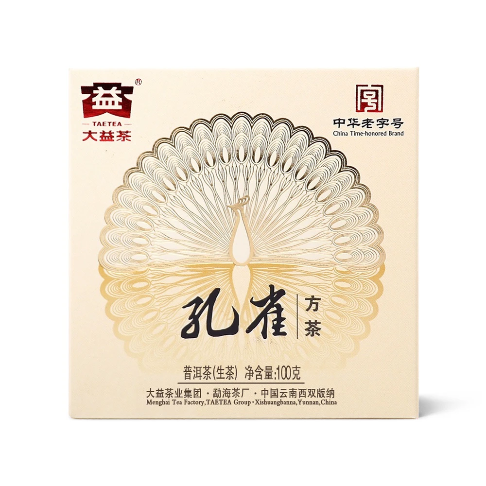 da益 2012年 201批次孔雀方茶 100克/1砖 云南普洱生茶 孔雀系列