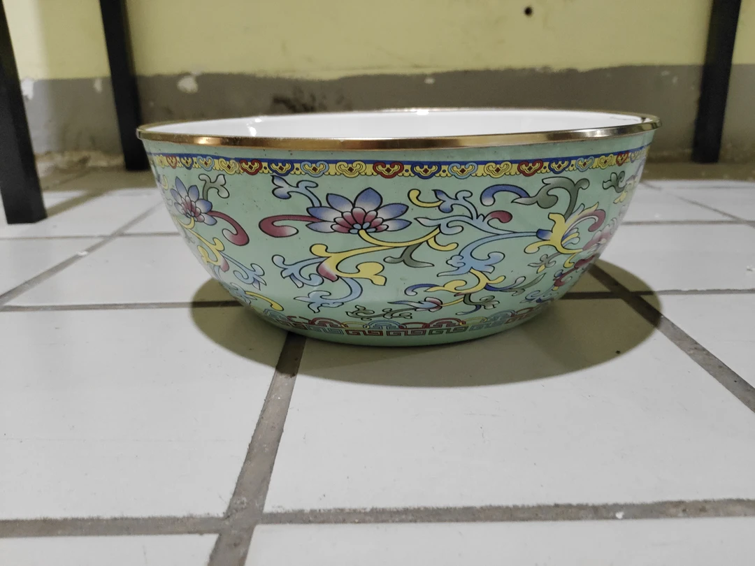 搪瓷盆无盖颜色花色随机发瑕疵处理1