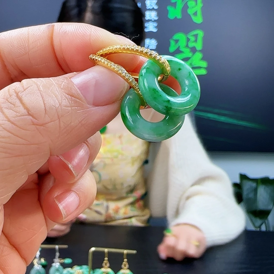 【闪购商品】翡翠耳饰银S925镶嵌