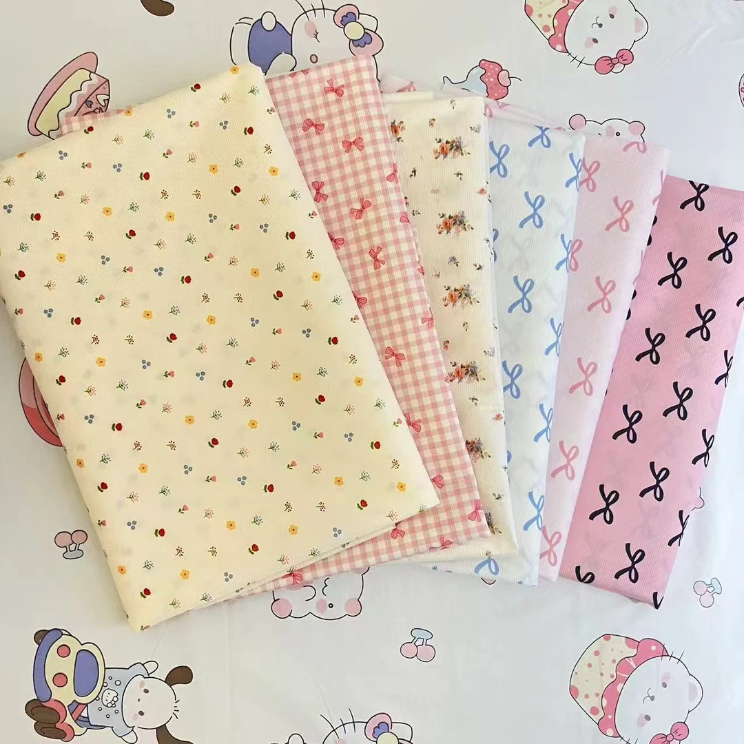 B纯棉/贡缎/双层纱/针织弹力布柔软舒适亲肤布料手工DIY布头布料