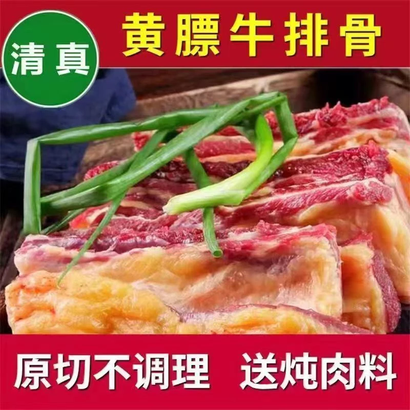新鲜原切牛排骨多肉牛肋排正宗的南屯黄膘牛排骨清真3斤5斤