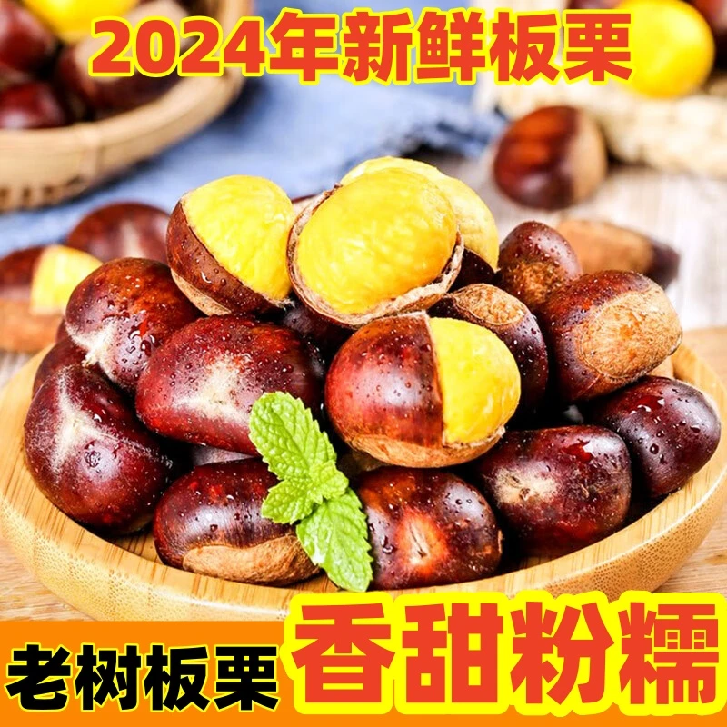 丹东新鲜生板栗 因纯天然种植未打药 有小虫眼是正常  介意请勿拍