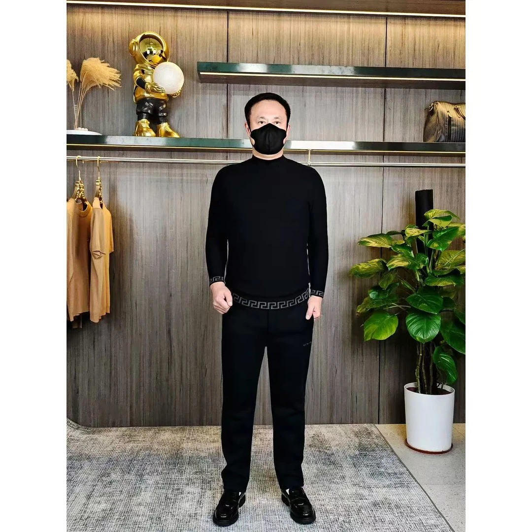 BOVENGIVEN/博文纪梵男士秋冬时尚长袖半高领毛衫M0559加厚圆领