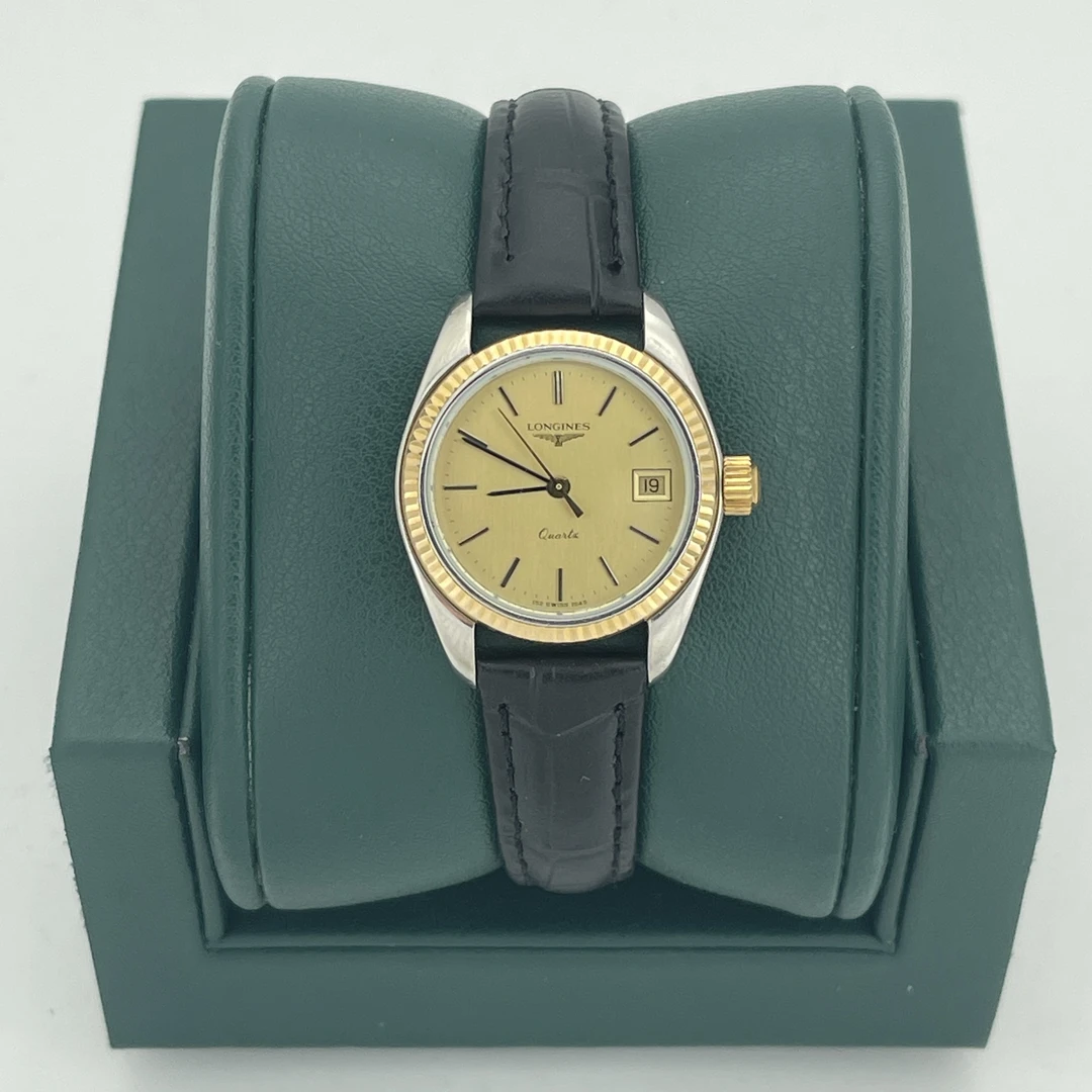 95新 Longines/浪琴 表径25 女士简约经典优雅原装间金  M1066