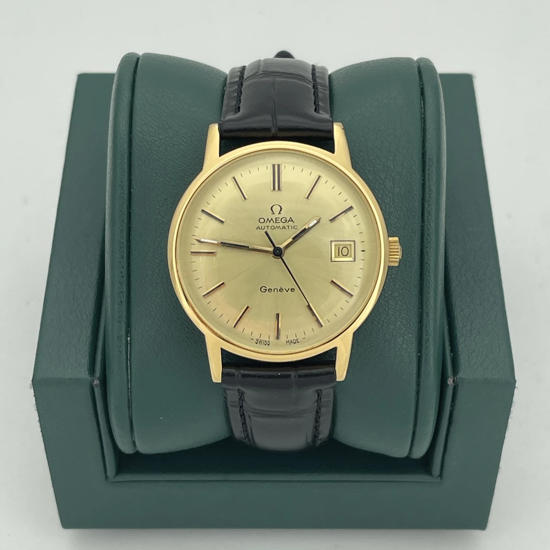 95新 Omega/欧米茄 表径35 日内瓦金色经典原装简约机械表 M1284
