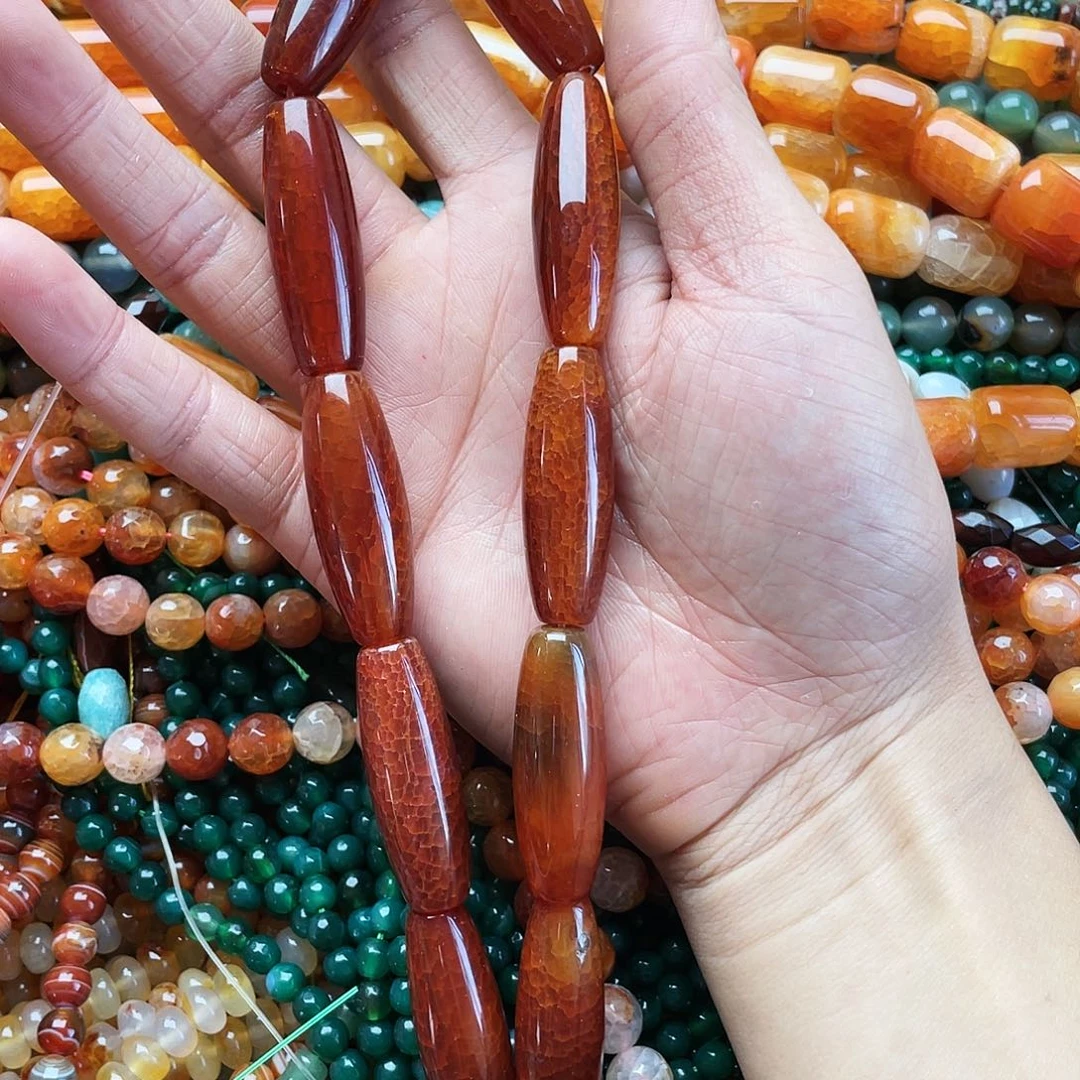 玛瑙/玉髓珠宝半成品未镶嵌龙鳞玛瑙1条13.5*41