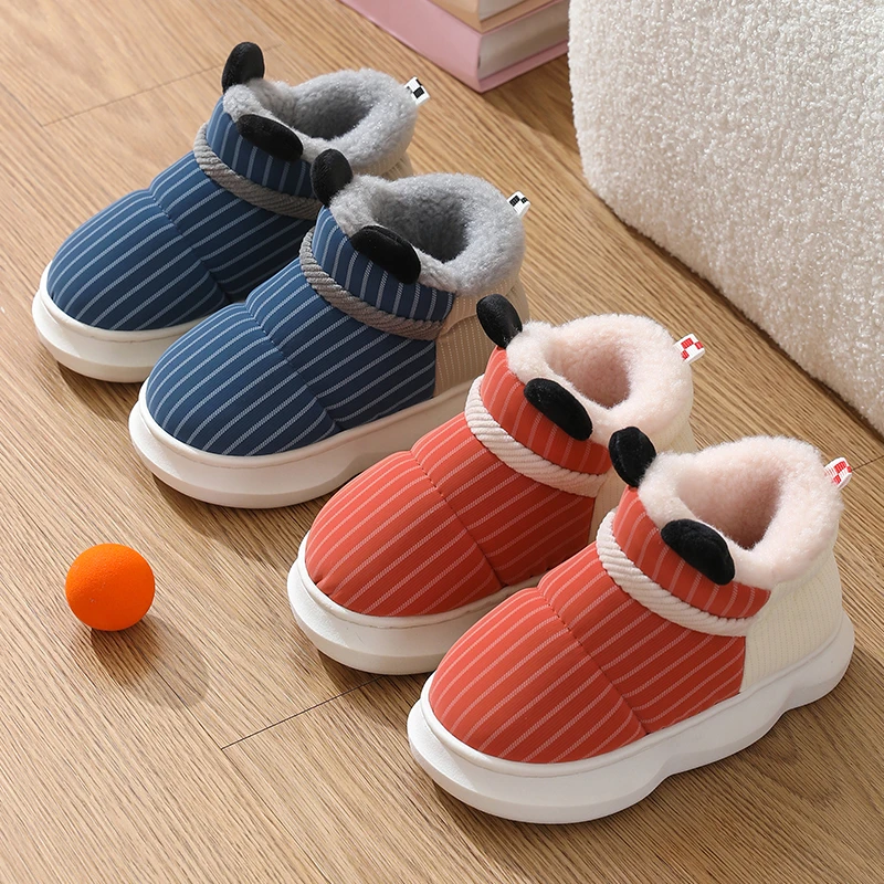 3-10岁儿童棉鞋高帮冬季加绒加厚厚底棉鞋男女孩居家用中小童宝宝