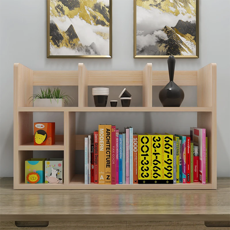 钰宇简易实木小书架桌上儿童书架学生书桌收纳置物架省空间飘窗架