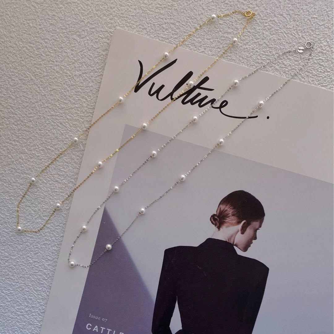 【珠纪儿】满天星baby珠淡水珍珠项链4-5mm18K