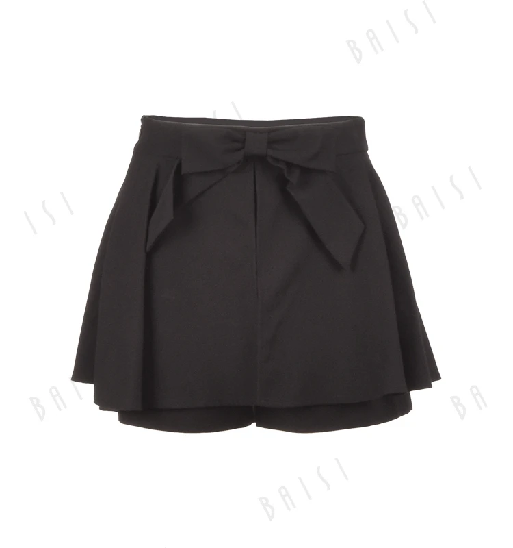 黑色高腰蝴蝶裙裤A摆小短裤AAHM205305