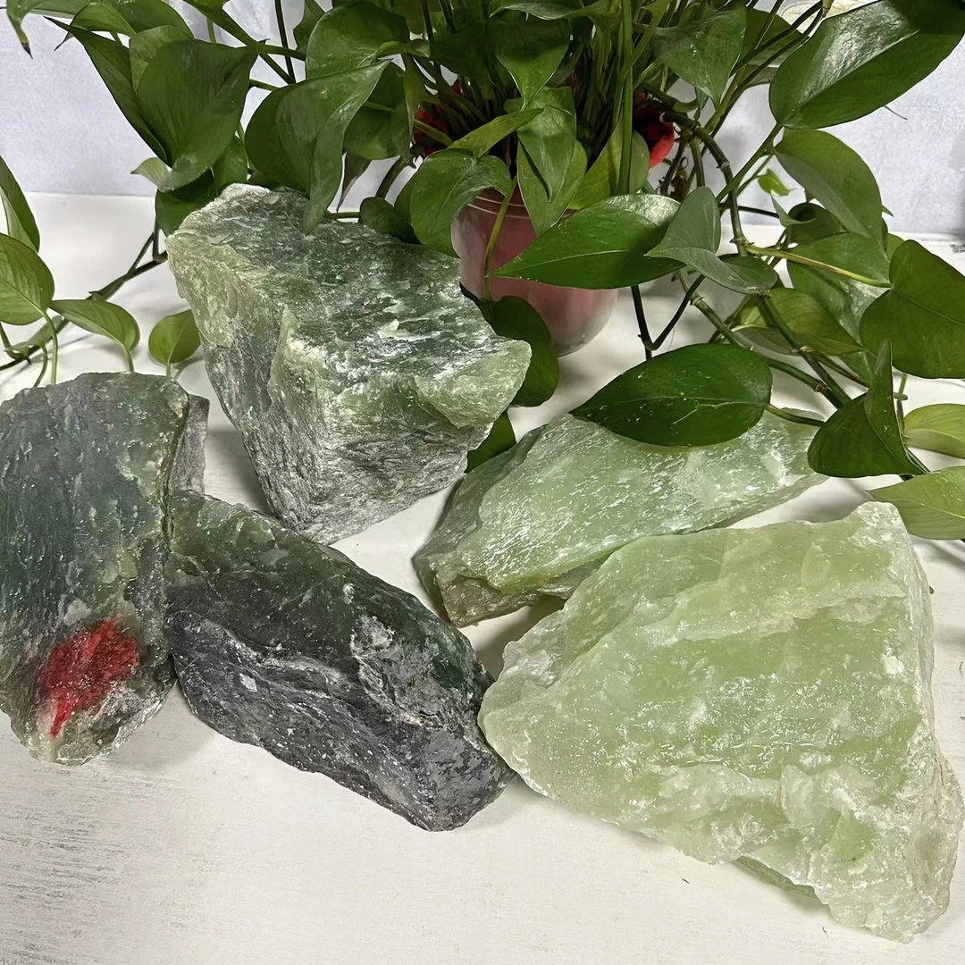 【飞总福利】蛇纹石玉未镶嵌多样性随机发一个定制玉石摆件 022