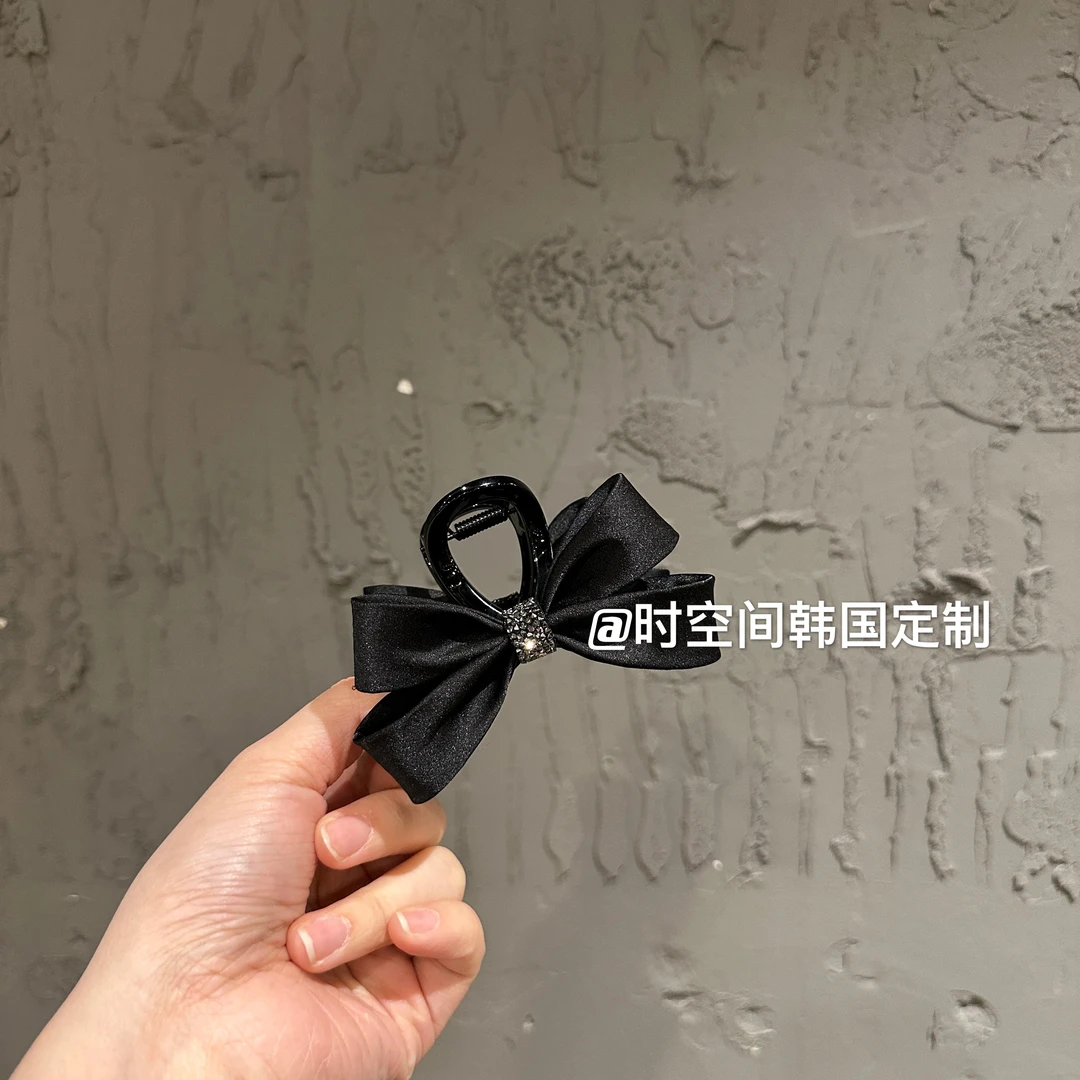【必入基础款】韩国轻奢纯手工施家砂糖钻立体丝缎蝴蝶结抓夹多用途