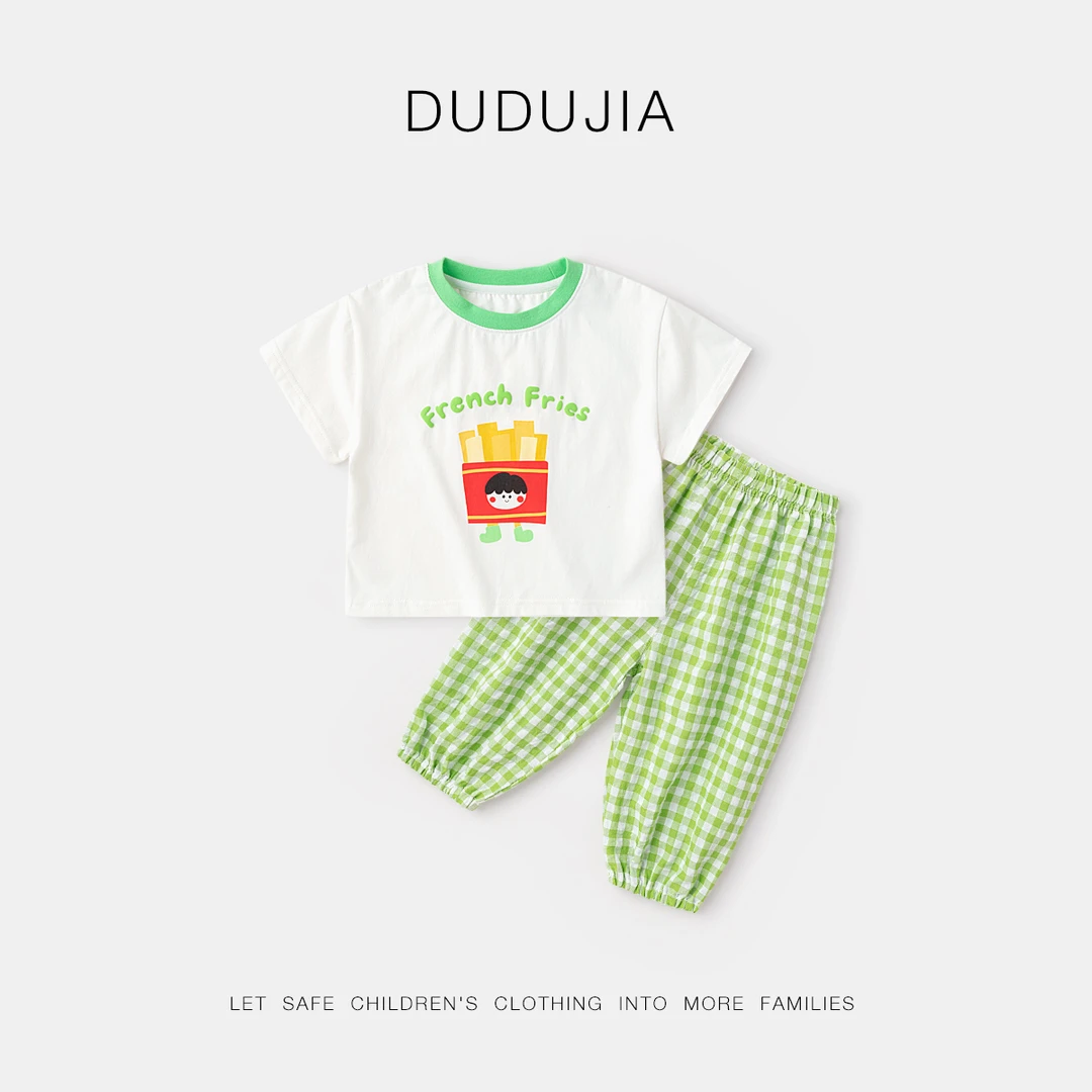 【现货】嘟嘟家女童短袖套装夏款女宝半袖长裤夏D4BTZ063