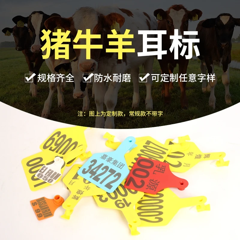 标识畜牧猪耳标牌牛耳标羊耳标耳标牌分体连体耳标钳耳标记号笔