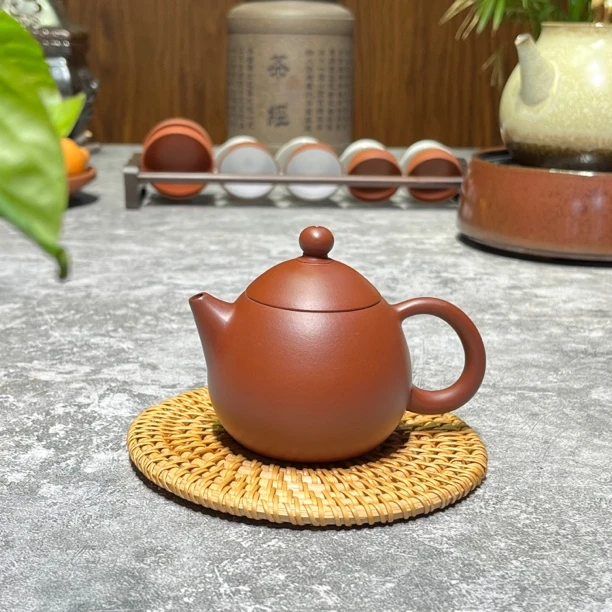 茶具紫砂茶壶泡茶煮茶潮州手拉朱泥龙蛋壶150c工夫茶壶大红袍家用
