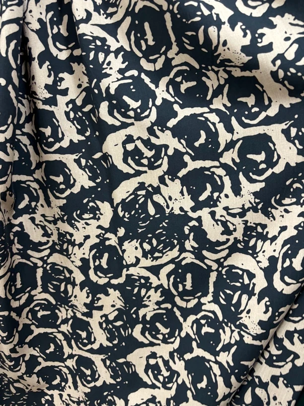 【晓萍推荐】 桑丽斯桑棉绸面料 黑玫瑰&红玫瑰