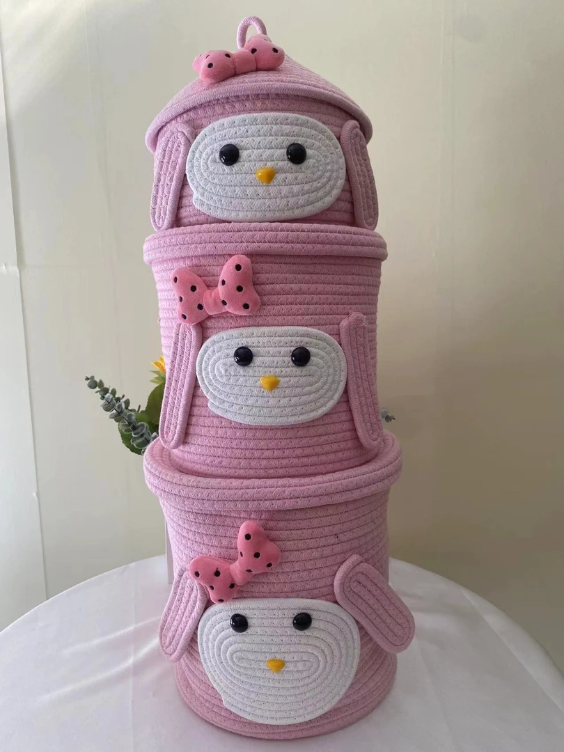 精选麦乐迪可爱卡通储物收纳盒杂物收纳筐编织网红零食