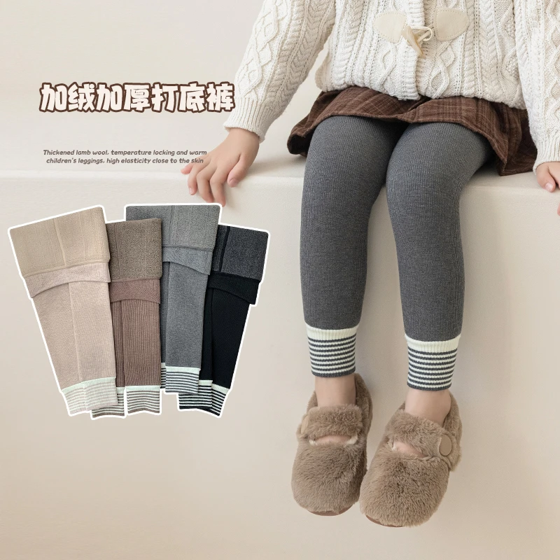 女童连裤袜秋冬季新品韩版潮范儿童纯色打底裤小学生连体裤外穿