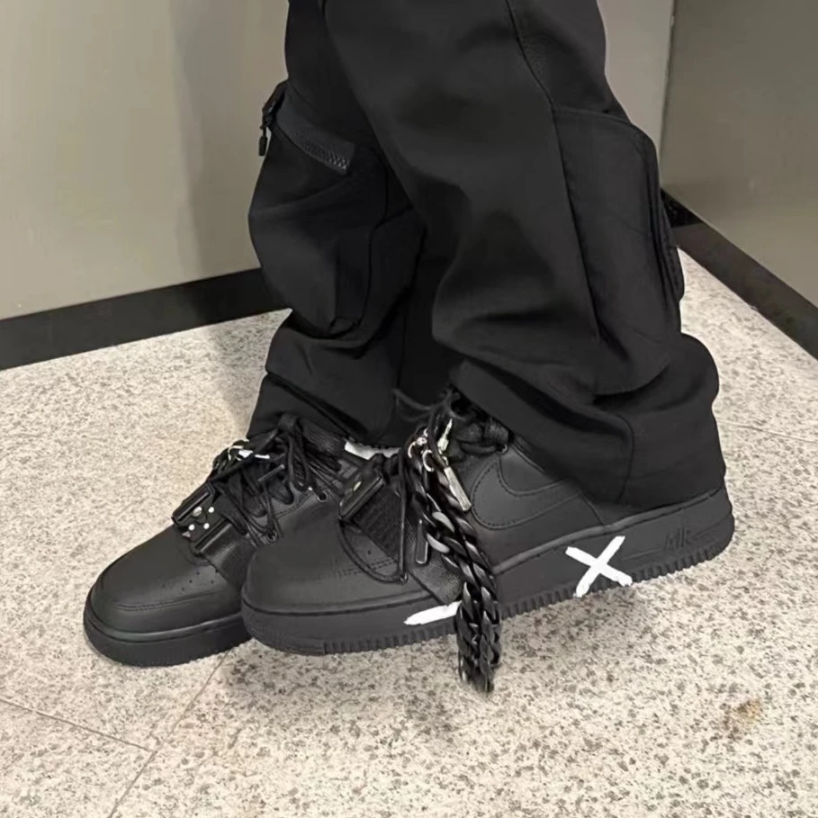 【Nike耐克】【AF1 黑武士】夏季时尚复古板鞋情侣款【定制球鞋】