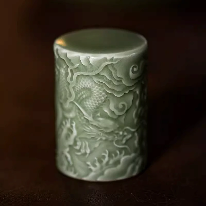龙泉手工青瓷盖置中式复古风茶壶盖托陶瓷茶具盖碗茶道零配件李斌