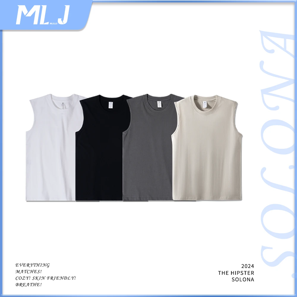 幕旅纪纯棉无袖宽松背心运动透气无袖男士健身外穿