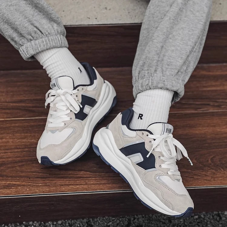 NB男女情侣鞋2024新款秋冬情侣增高休闲厚底阿甘鞋老爹鞋女女生