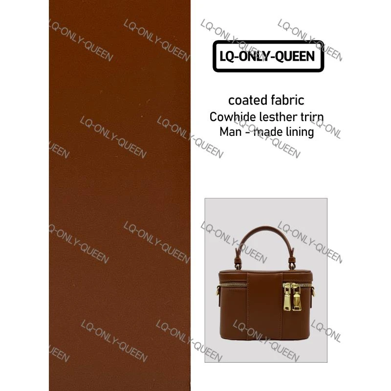 LQ-ONLY-QUEEN手工真皮女包缪手提拉链桶棕色