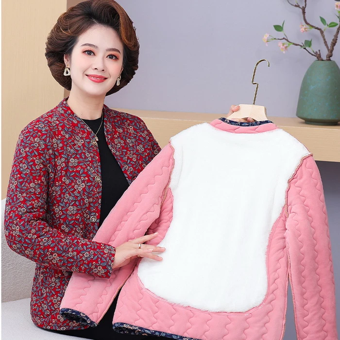 妈妈装小棉衣冬季中老年女装保暖外套内胆外穿棉袄洋气加厚加绒
