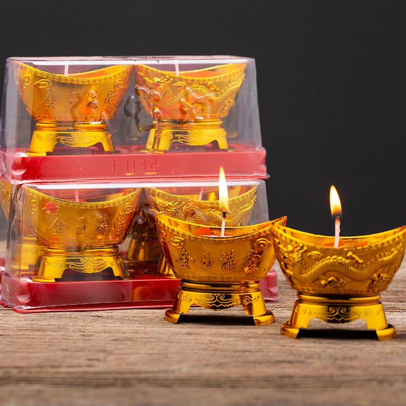 金元宝对烛8小时/14小时无烟环保酥油灯家用客厅蜡烛对烛