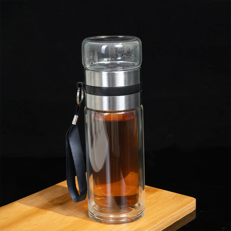 【甄选】H979茶水分离杯泡茶杯便携过滤杯子茶道双层玻璃水杯隔热