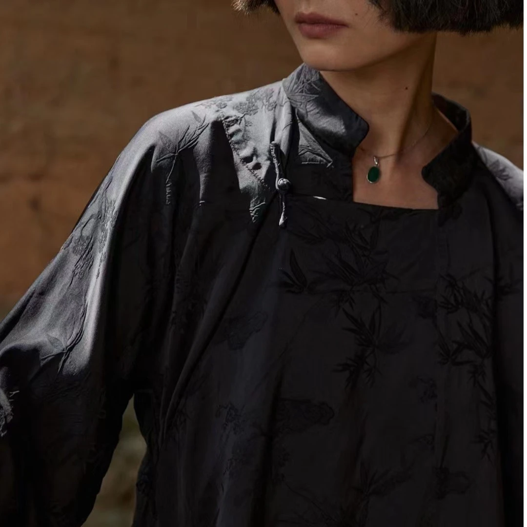 左岸迷香原创设计提花盘扣复古新中式上衣SS1013