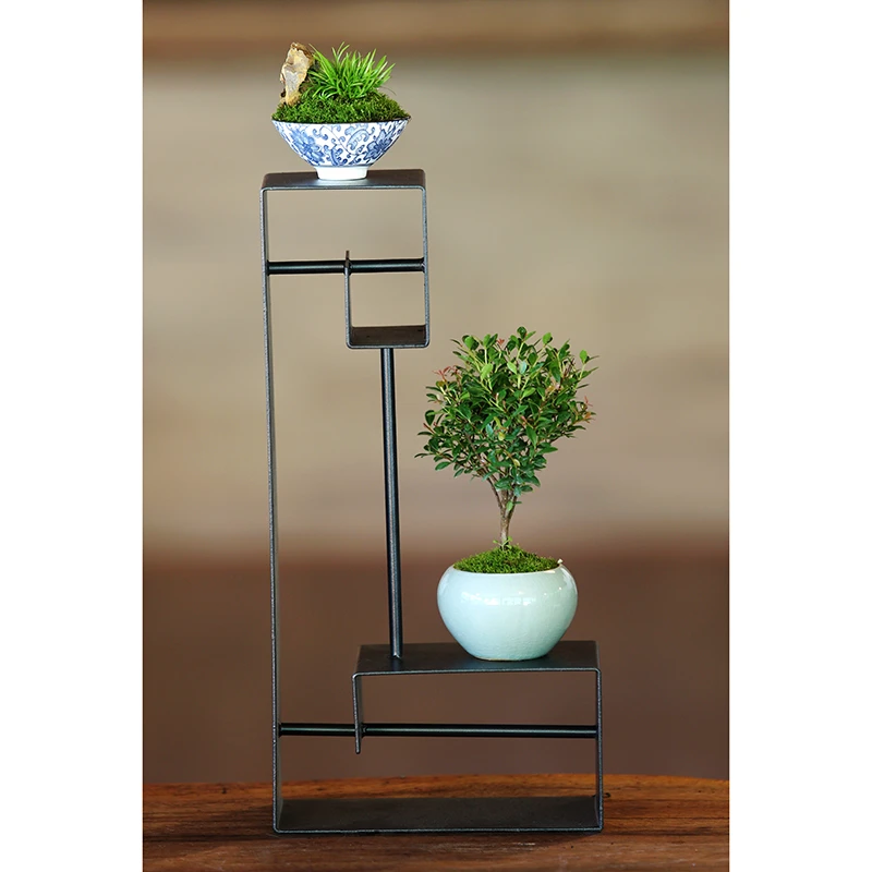 铝合金盆景博古架轻奢大型新中式简约玄关古典花架