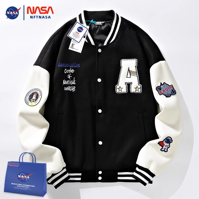 NASA联名棒球服外套男情侣休闲宽松夹克春秋冬季青少年潮流上衣服