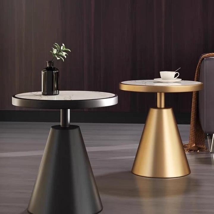 客厅轻奢边几圆形大理石沙发边角几小户型阳台酒店床头岩板小茶几