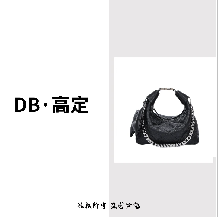2024新潮款褶皱新手抓花饺子包手拎斜跨黑色女8803送礼盒包