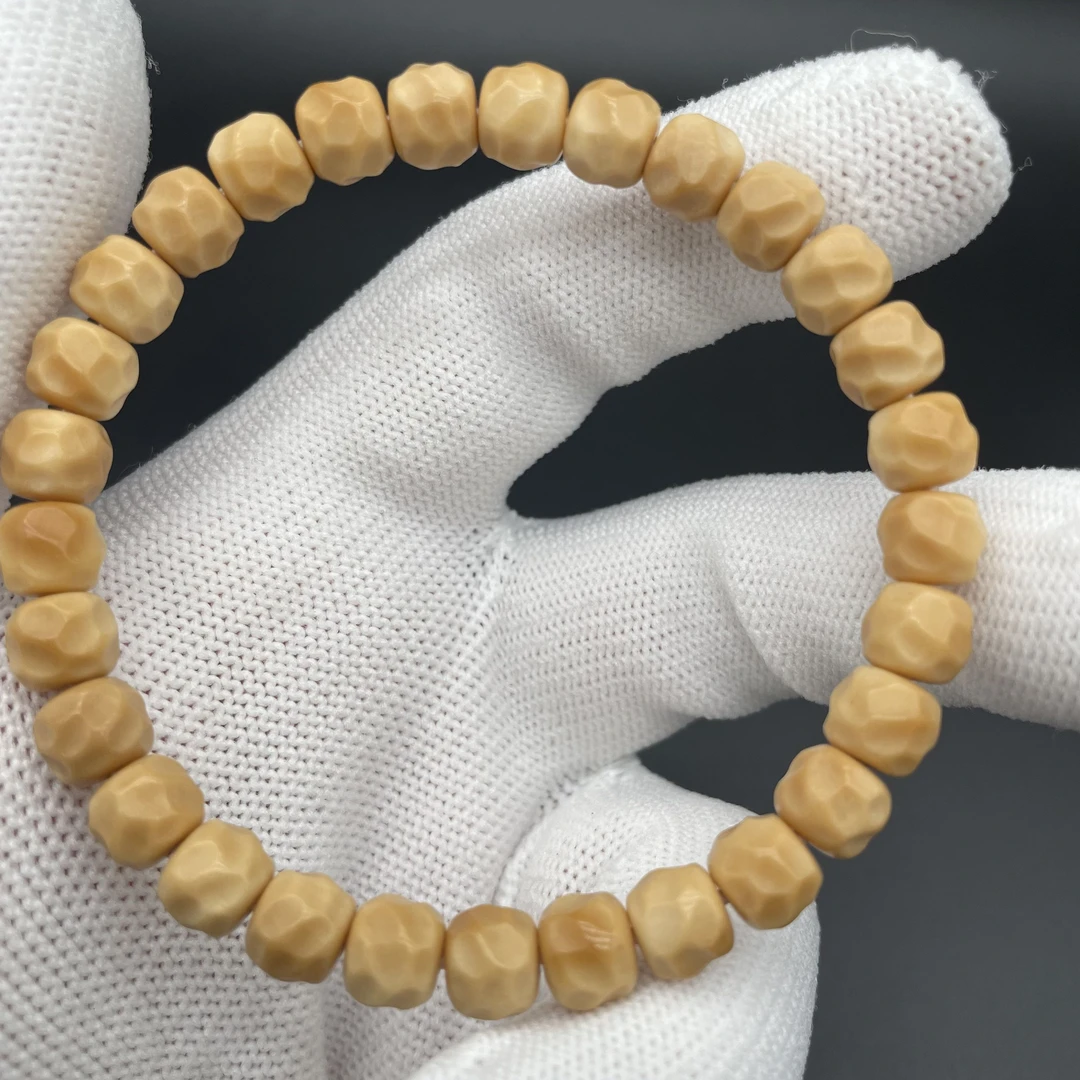 白玉菩提老料高油性无相小奶酪手串约8mm