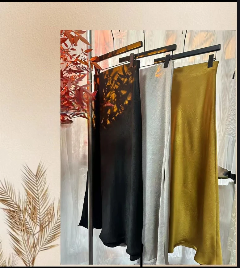 【主打气质】百搭气质款春夏加长褶皱半身裙 复古半身裙气质显瘦