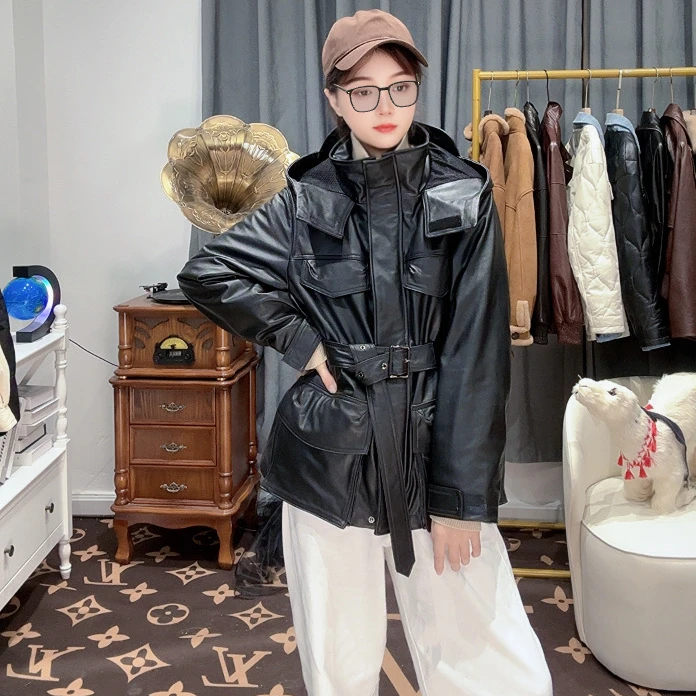 【6547】大幂幂同款冲锋衣羽绒三合一牛皮鹅绒服连帽时尚韩版