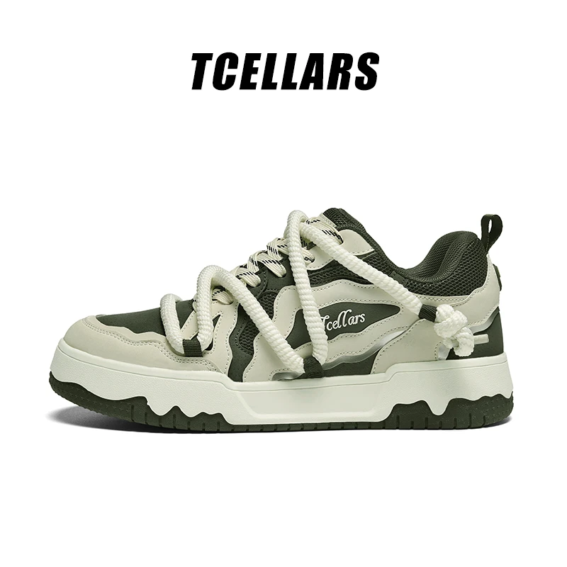 Tcellars四季新款休闲鞋时尚百搭板鞋增高复古潮鞋户外出行轻便鞋