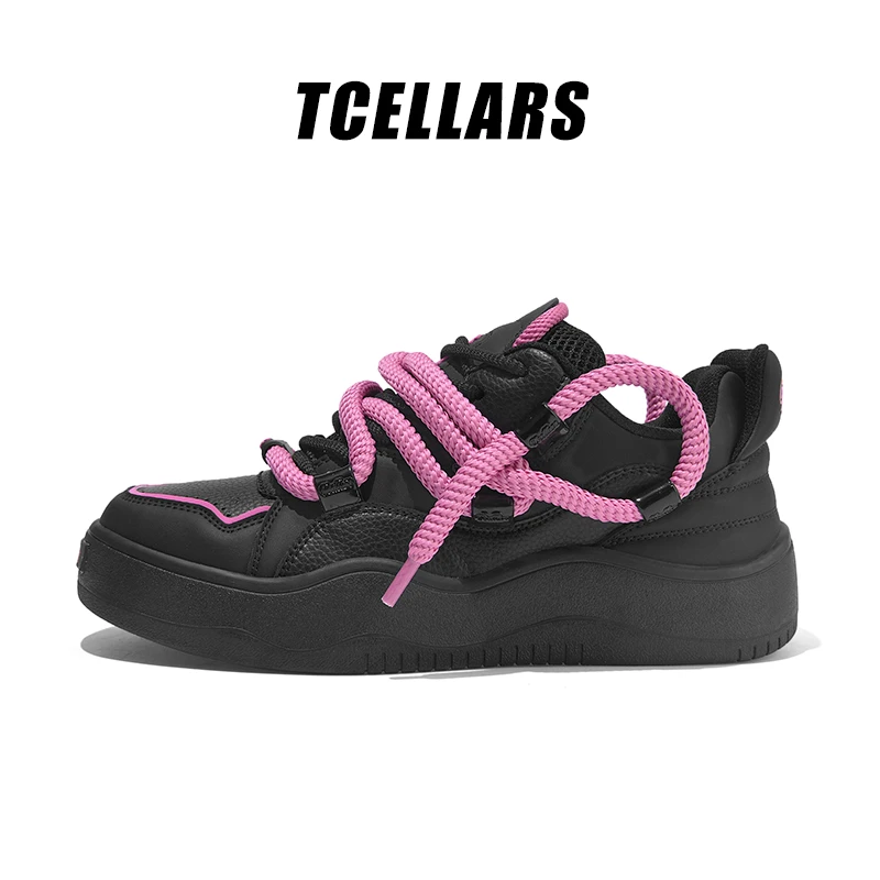 TCELLARS新款百搭潮流板鞋运动时尚休闲鞋厚底透气情侣鞋 暗夜紫