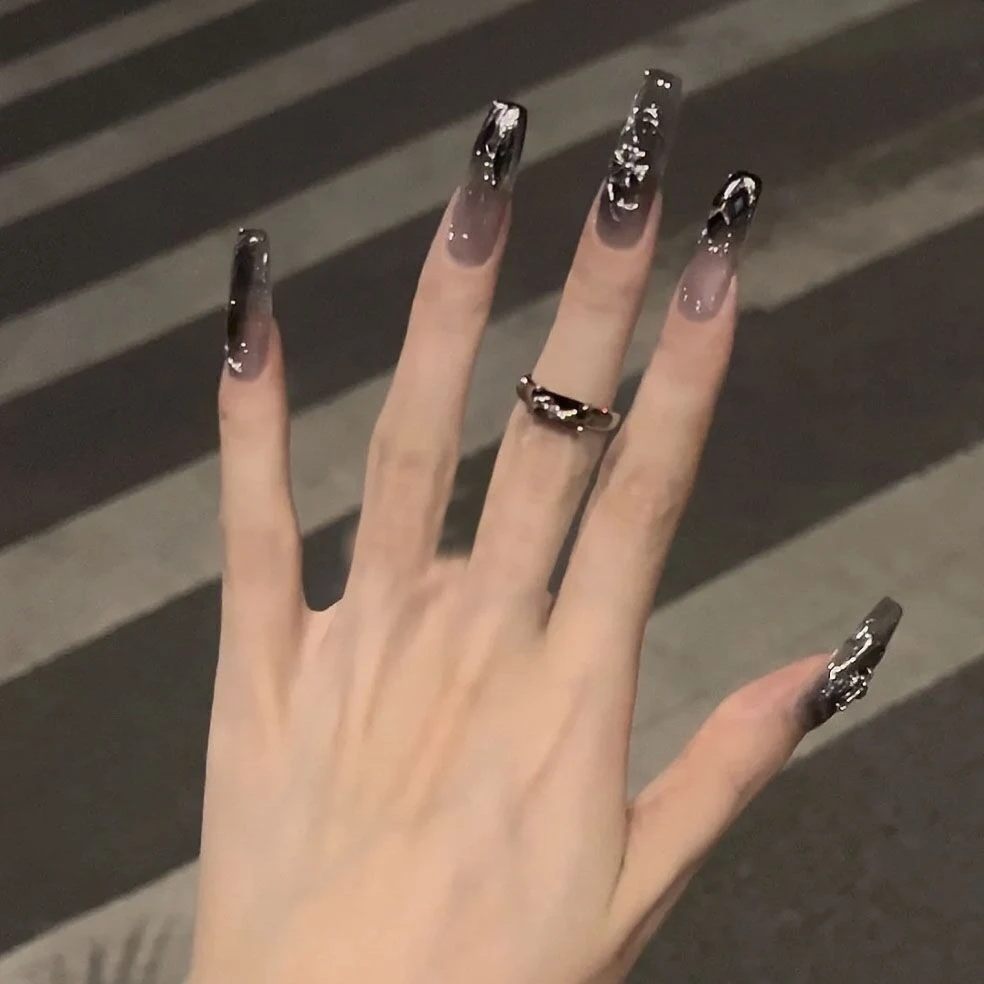 【坠落天使】纯手工光疗穿戴美甲贴片 坠落天使穿戴甲指甲可重复