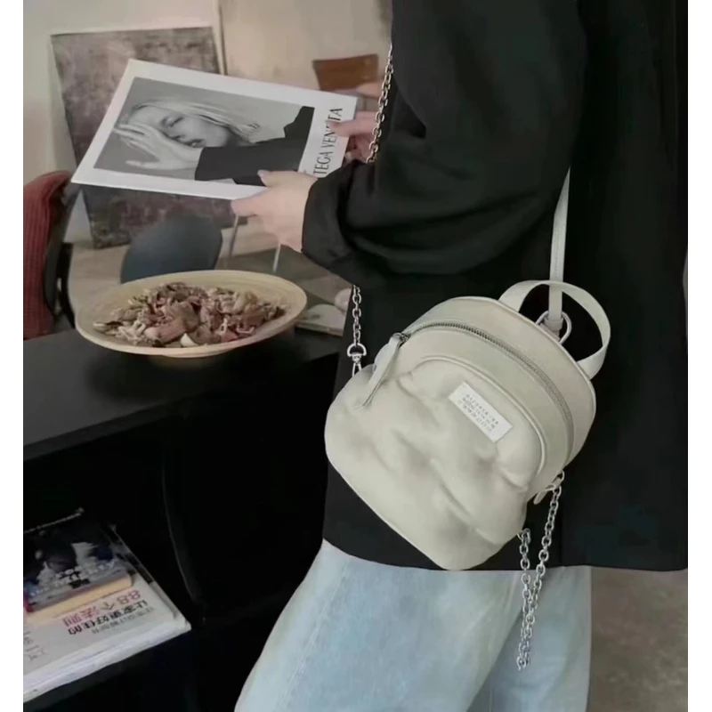 【背包】MG05百搭休闲真皮多功能潮流黑色双肩托特包女士