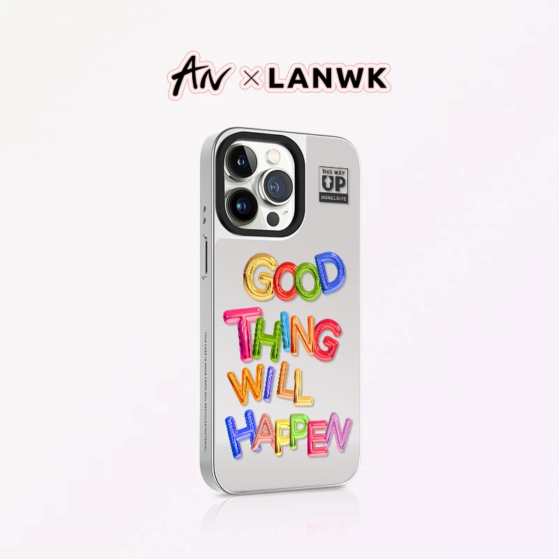 LANWK适用于iPhone15promax手机壳苹果14pro镜面13磁吸保护套创意