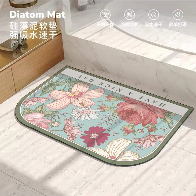 【硅藻土】简约轻奢浴室垫超强吸水防滑垫入户门垫