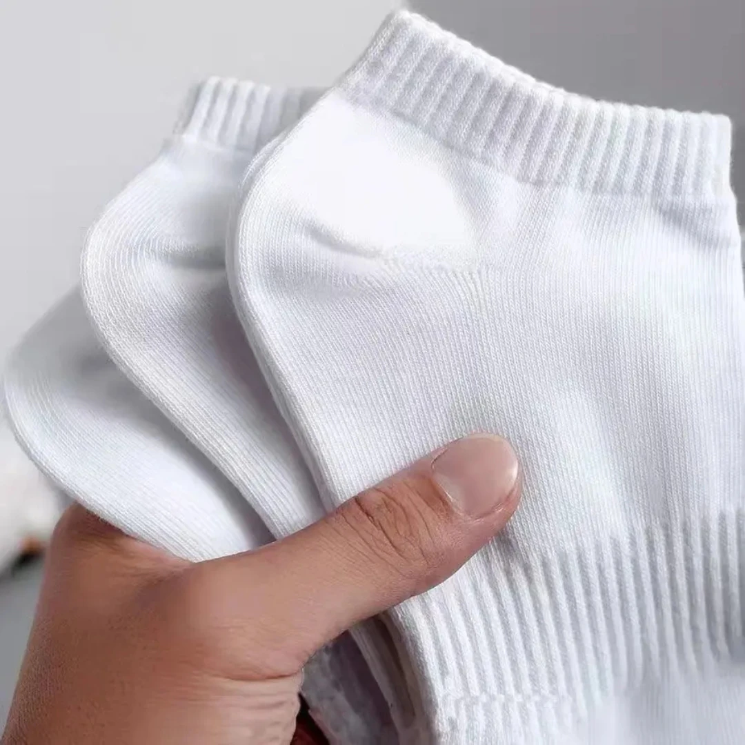 诸暨袜子男士防臭吸汗运动棉袜夏季薄款黑白袜短袜低帮中筒短筒袜