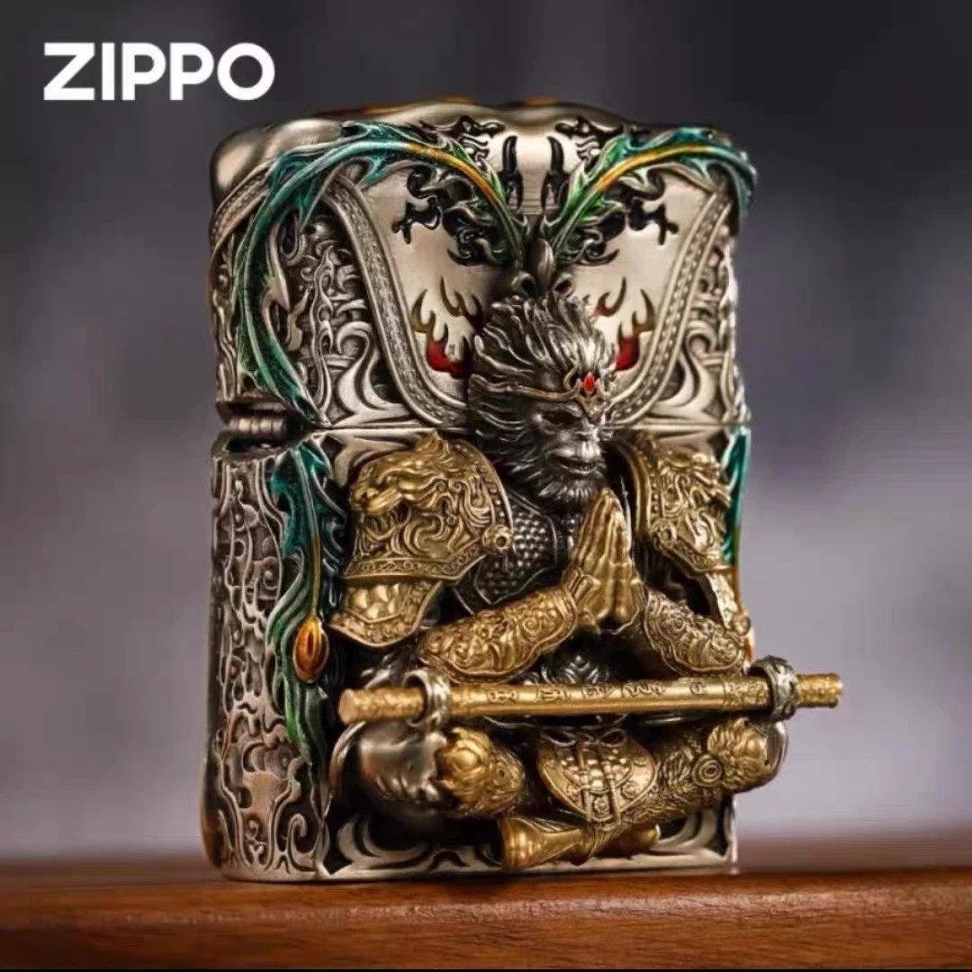 ZIPPO打火机【斗战胜佛】重甲夜光原装防风立体金色礼盒装重甲机