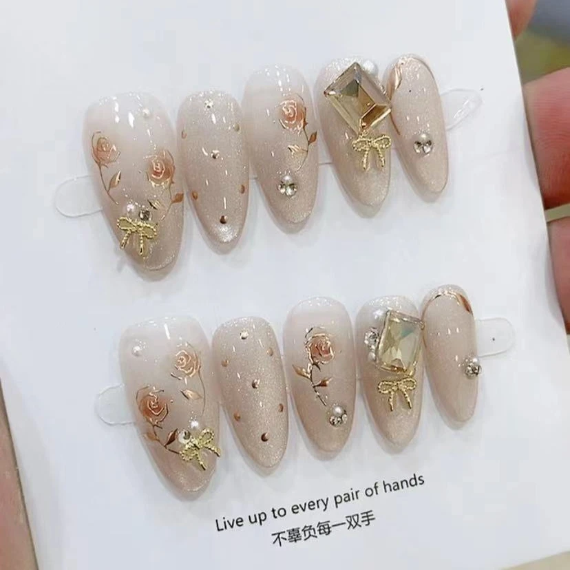 【玫瑰故事】纯手工穿戴美甲（10片）~纯欲美甲
