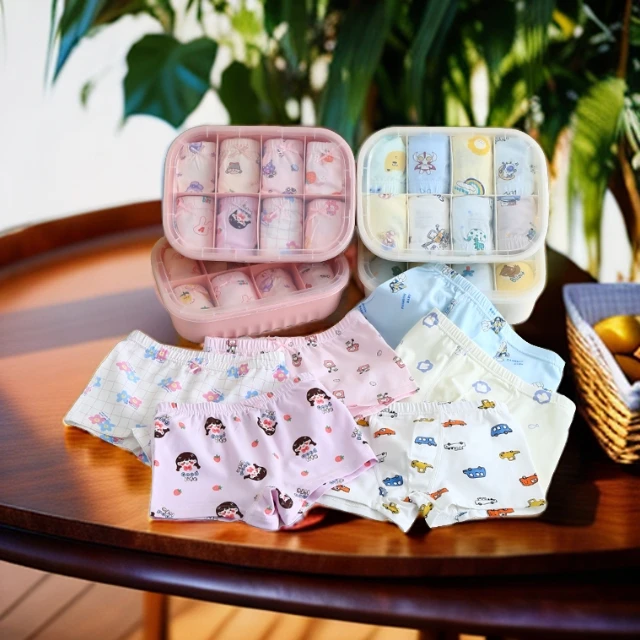 哦土豆纯棉印花内裤平角学生卡通5A抗菌儿童短裤透气纯棉盒装