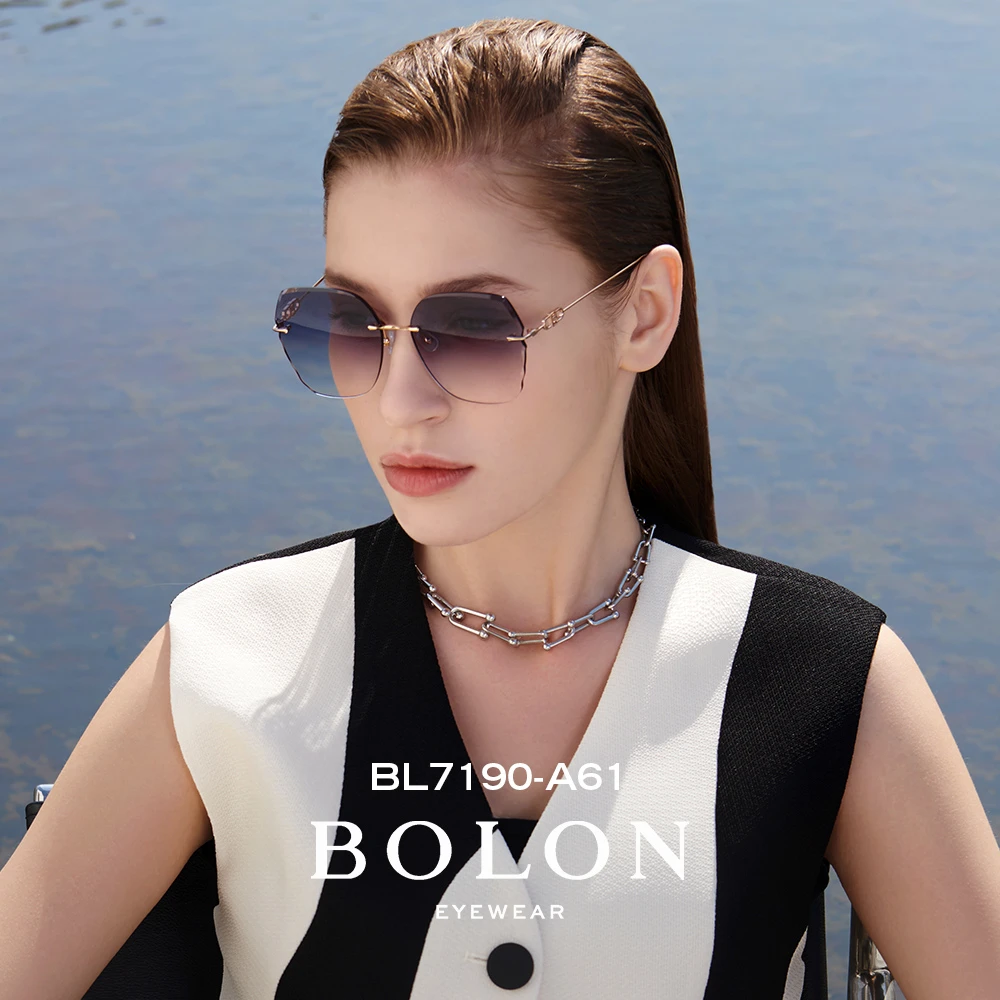 BOLON暴龙眼镜2023年新品女款钻石切割镜面太阳镜美颜墨镜BL7190